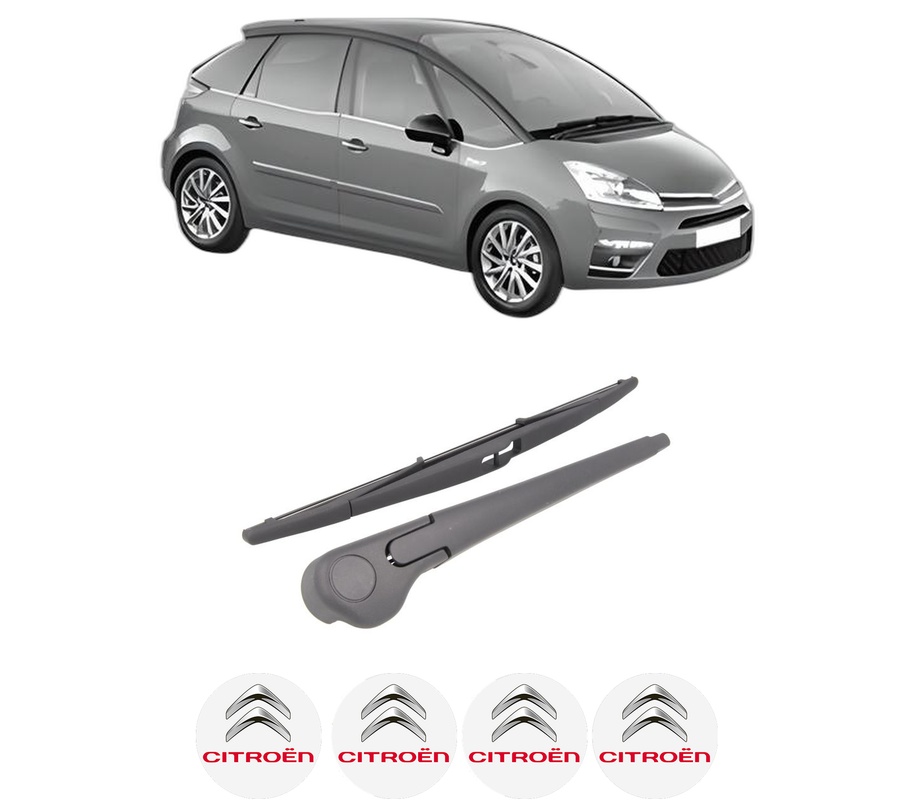Set brat stergator spate cu lamela pentru CITROEN C4 PICASSO I MPV (UD_) din 2006-2013, pentru spate, din cauciuc siliconat rezistent, Cri-Flo, 4 stickere auto CITROEN