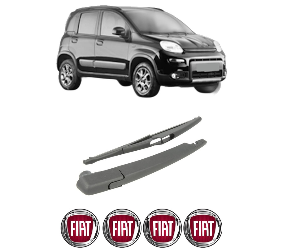 Set brat stergator spate cu lamela pentru FIAT PANDA VAN (312_, 519_) din 2012, pentru spate, din cauciuc siliconat rezistent, Cri-Flo, 4 stickere auto FIAT