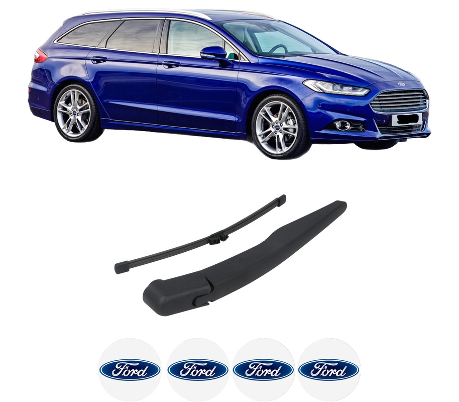 Set brat stergator spate cu lamela pentru FORD MONDEO V Turnier (CF) din 2014-2019, pentru spate, din cauciuc siliconat rezistent, Cri-Flo, 4 stickere auto FORD
