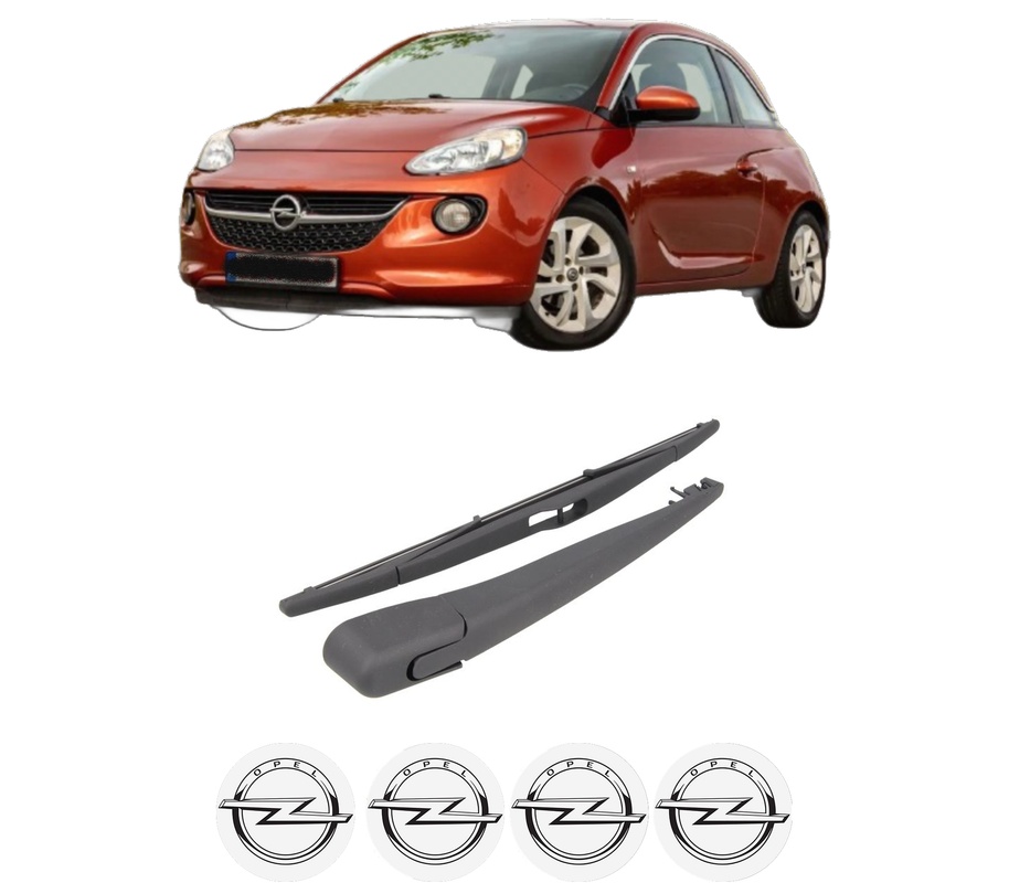 Set brat stergator spate cu lamela pentru OPEL ADAM (M13) din 2012-2019, pentru spate, din cauciuc siliconat rezistent, Cri-Flo, 4 stickere auto OPEL