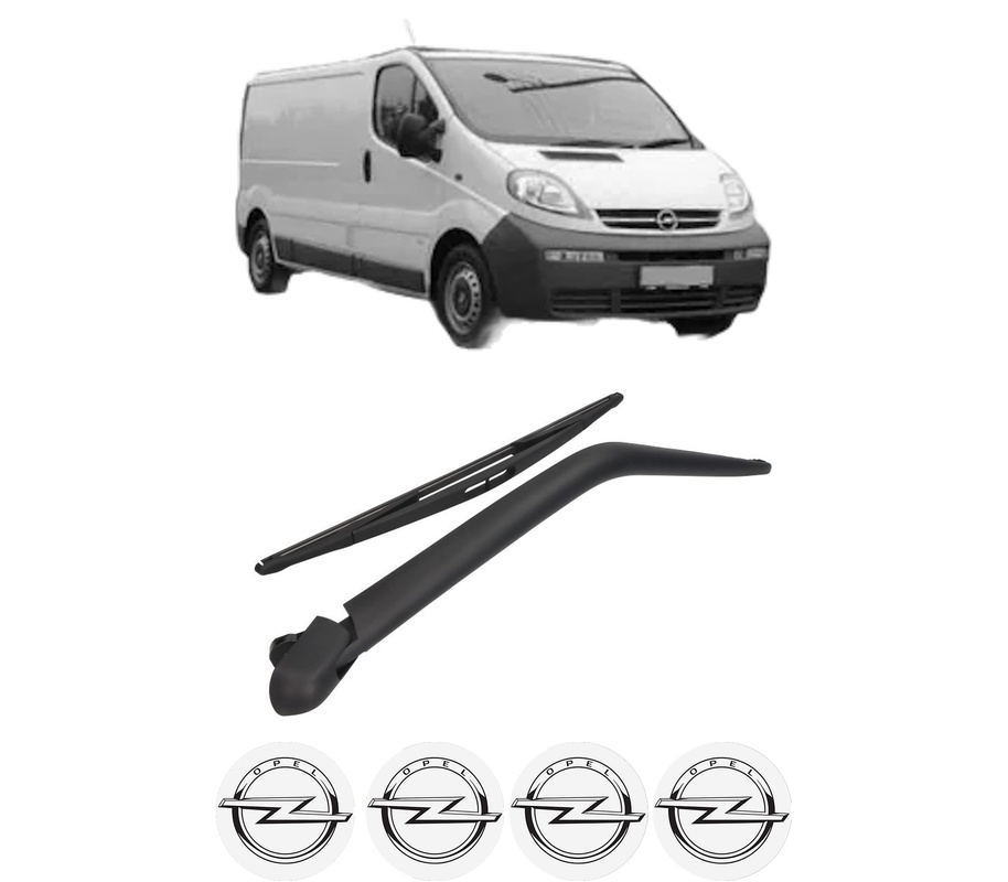 Set brat stergator spate cu lamela pentru OPEL VIVARO A Van (X83) din 2001-2014, pentru spate, din cauciuc siliconat rezistent, Cri-Flo, 4 stickere auto OPEL