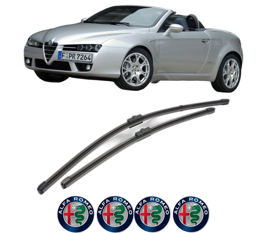 Set stergatoare auto ALFA ROMEO SPIDER (939_) din 2006-2011, pentru parbriz auto, 2 bucati, Valeo Silencio Xtrm, din cauciuc siliconat rezistent, 4 Stickere Auto ALFA ROMEO