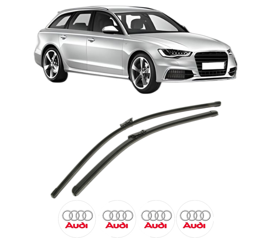 Set stergatoare auto AUDI A6 C7 Avant (4G5, 4GD) din 2011-2018, pentru parbriz auto, 2 bucati, Bosch Aerotwin, din cauciuc siliconat rezistent, 4 Stickere Auto AUDI