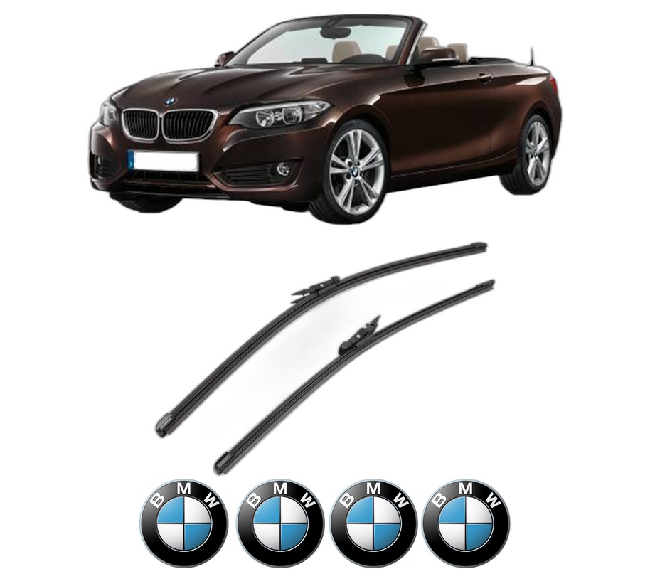 Set stergatoare auto BMW Seria 2 Convertible (F23) din 2014-2021, pentru parbriz auto, 2 bucati, Valeo Silencio Xtrm, din cauciuc siliconat rezistent, 4 Stickere Auto BMW Seria