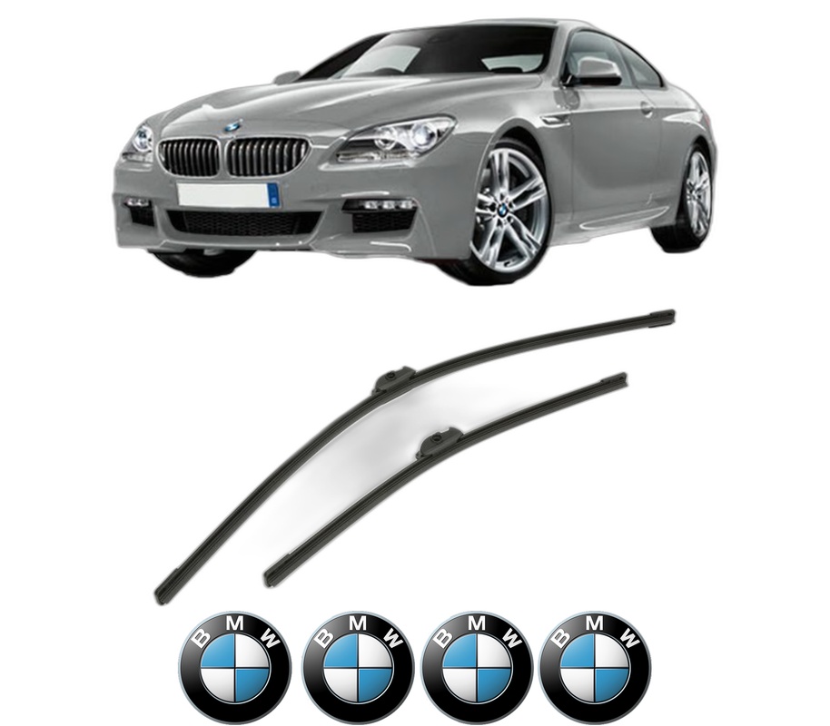 Set stergatoare auto BMW Seria 6 Coupe (F13) din 2011-2017, pentru parbriz auto, 2 bucati, Bosch Aerotwin, din cauciuc siliconat rezistent, 4 Stickere Auto BMW Seria