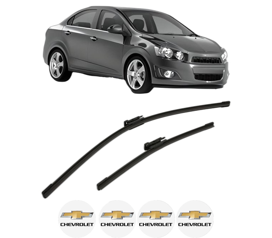 Set stergatoare auto CHEVROLET AVEO Saloon (T300) din 2011-2015, pentru parbriz auto, 2 bucati, Bosch Aerotwin Multi, din cauciuc siliconat rezistent, 4 Stickere Auto CHEVROLET