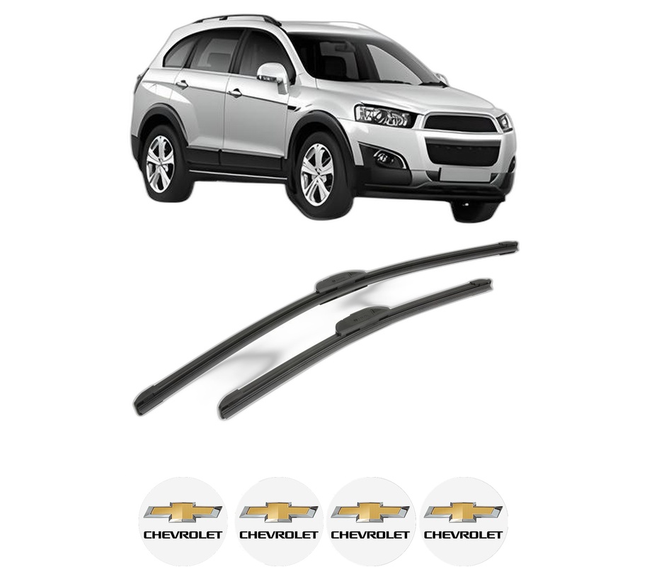 Set stergatoare auto CHEVROLET CAPTIVA (C100, C140) din 2006-2018, pentru parbriz auto, 2 bucati, Bosch Aerotwin Retrofit, din cauciuc siliconat rezistent, 4 Stickere Auto CHEVROLET