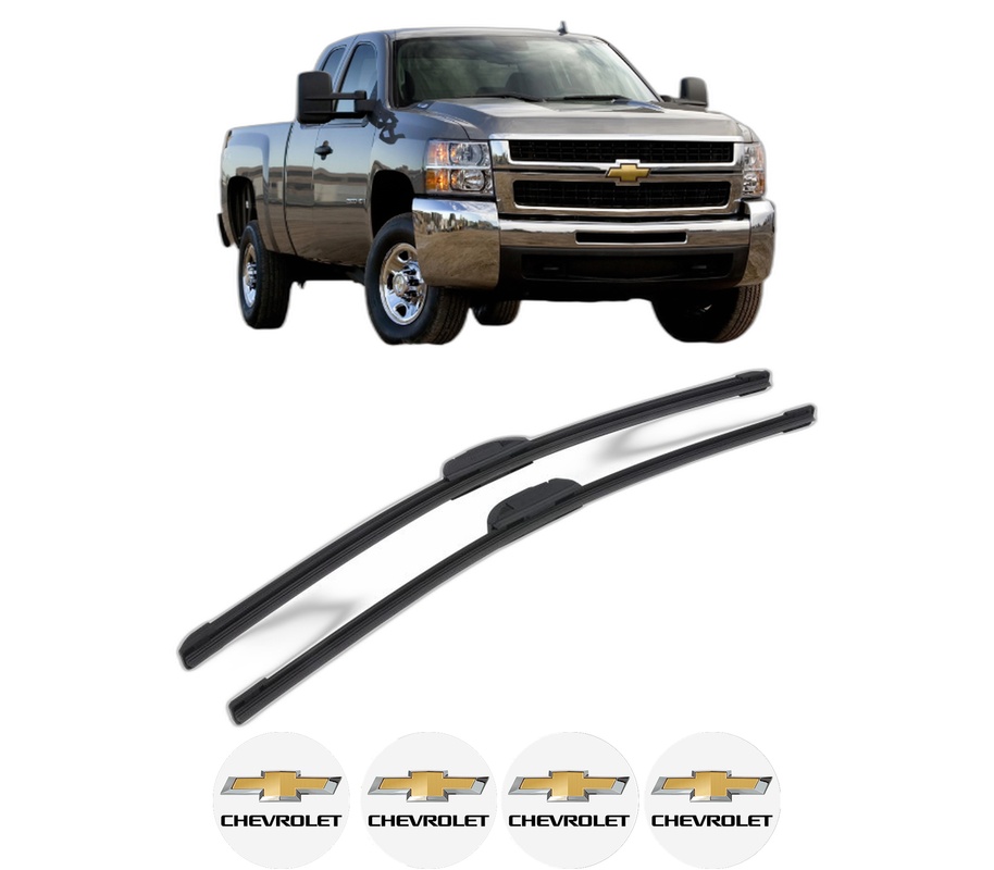 Set stergatoare auto CHEVROLET SILVERADO 2500 HD Extended Cab Pickup din 2008-2013, pentru parbriz auto, 2 bucati, Bosch Aerotwin Retrofit, din cauciuc siliconat rezistent, 4 Stickere Auto CHEVROLET