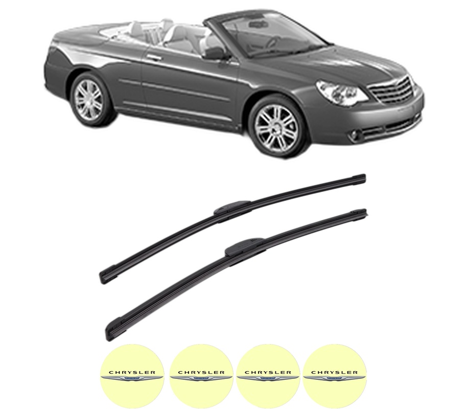 Set stergatoare auto CHRYSLER SEBRING Convertible (JS) din 2007, pentru parbriz auto, 2 bucati, Bosch Aerotwin Retrofit, din cauciuc siliconat rezistent, 4 Stickere Auto CHRYSLER