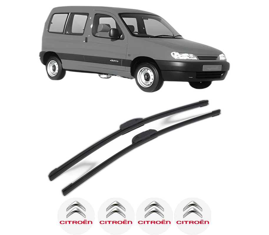 Set stergatoare auto CITROEN BERLINGO / BERLINGO FIRST MPV (MF_, GJK_, GFK_) din 1996-2011, pentru parbriz auto, 2 bucati, Bosch Aerotwin Retrofit, din cauciuc siliconat rezistent, 4 Stickere Auto CITROEN