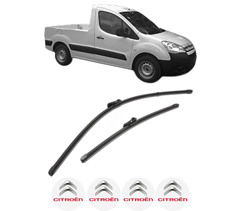 Set stergatoare auto CITROEN BERLINGO Platform/Chassis (B9) din 2008-2021, pentru parbriz auto, 2 bucati, Valeo Silencio Xtrm, din cauciuc siliconat rezistent, 4 Stickere Auto CITROEN