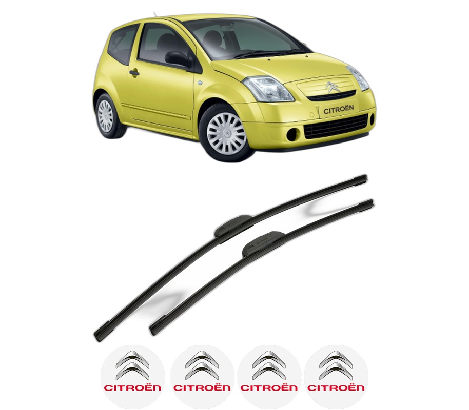 Set stergatoare auto CITROEN C2 ENTERPRISE (JG_) din 2003-2006, pentru parbriz auto, 2 bucati, Bosch Aerotwin Retrofit, din cauciuc siliconat rezistent, 4 Stickere Auto CITROEN