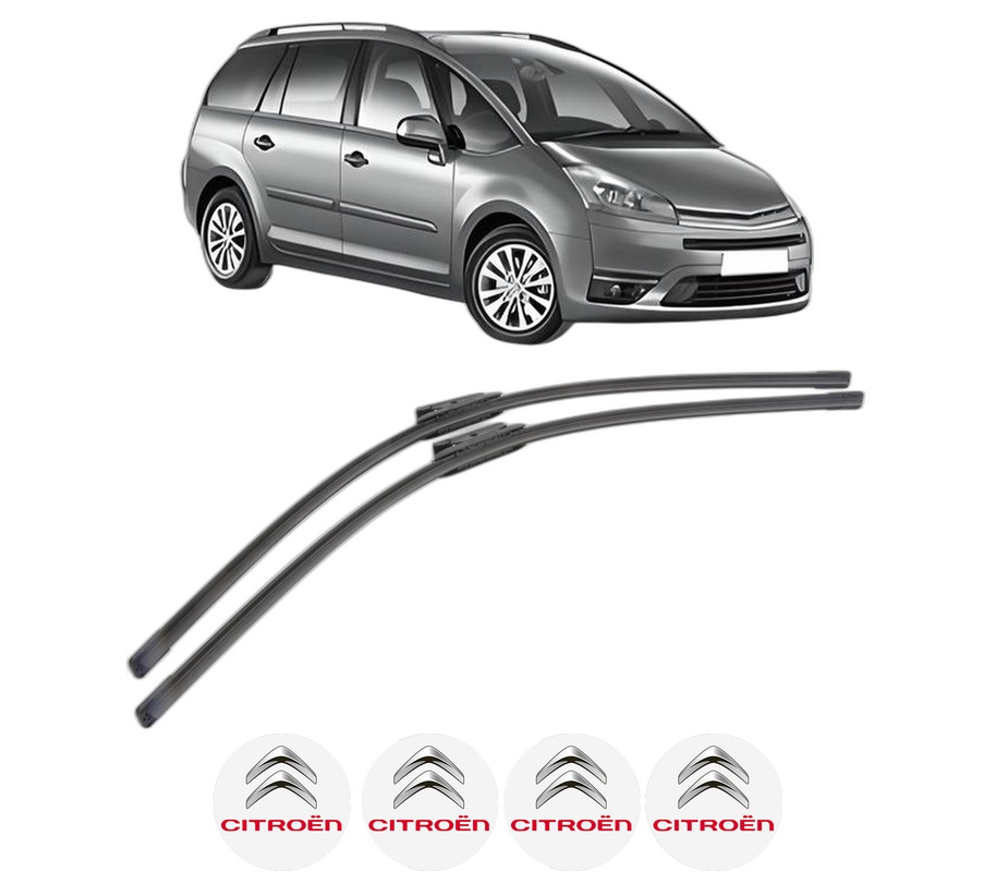 Set stergatoare auto CITROEN C4 GRAND PICASSO I (UA_) din 2006-2013, pentru parbriz auto, 2 bucati, Bosch Aerotwin, din cauciuc siliconat rezistent, 4 Stickere Auto CITROEN