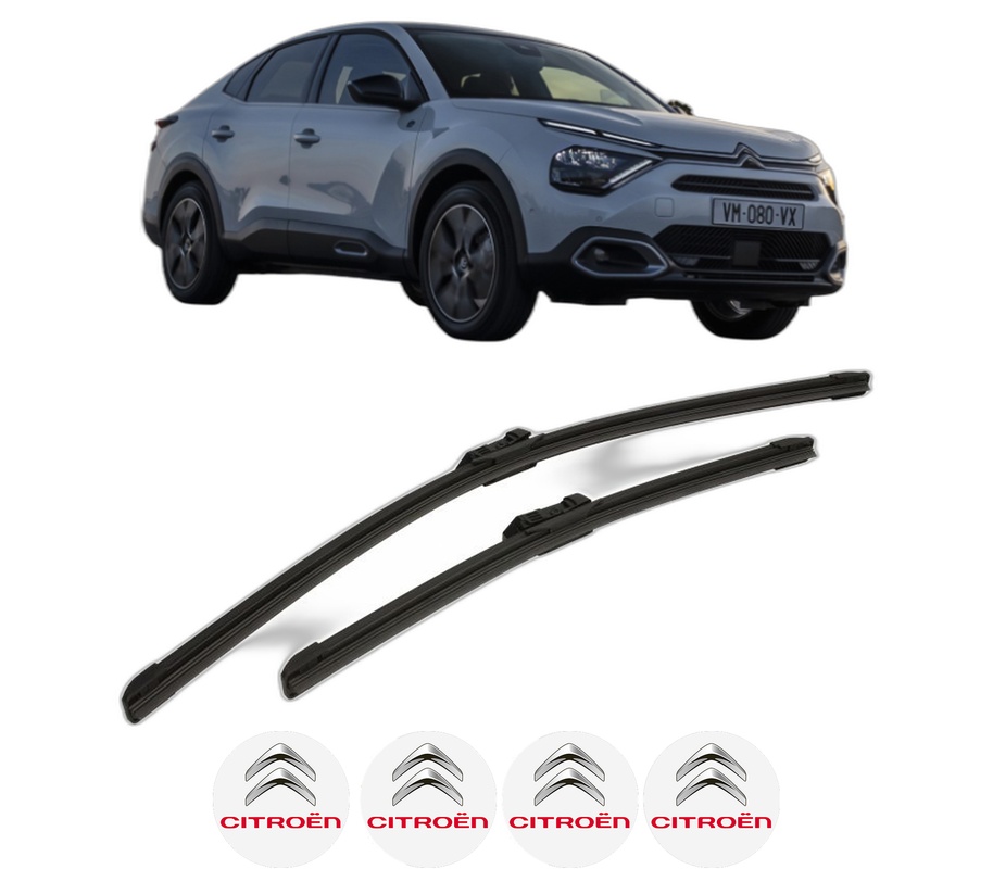 Set stergatoare auto CITROEN C4 X (BD_, BE_, BF_) din 2022-2024, pentru parbriz auto, 2 bucati, Bosch Aerotwin, din cauciuc siliconat rezistent, 4 Stickere Auto CITROEN
