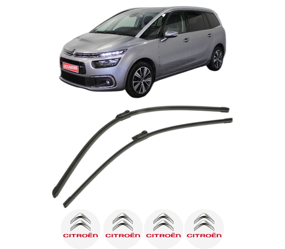 Set stergatoare auto CITROEN GRAND C4 SPACETOURER (3A_, 3E_) din 2018-2019, pentru parbriz auto, 2 bucati, Bosch Aerotwin, din cauciuc siliconat rezistent, 4 Stickere Auto CITROEN