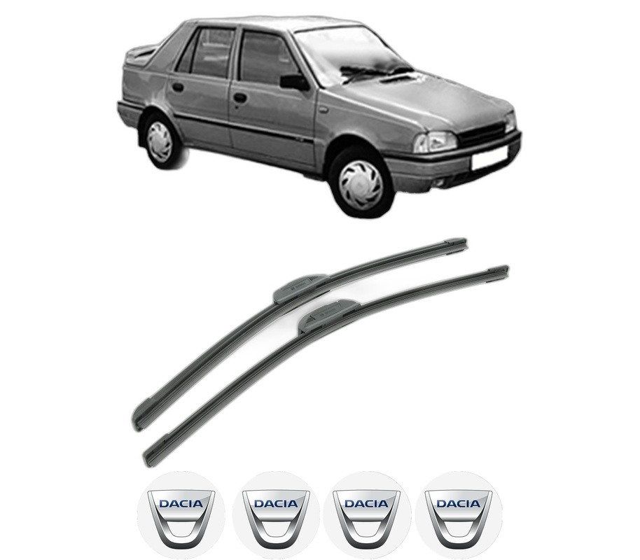 Set stergatoare auto DACIA SUPERNOVA din 2000-2003, pentru parbriz auto, 2 bucati, Bosch Aerotwin Retrofit, din cauciuc siliconat rezistent, 4 Stickere Auto DACIA