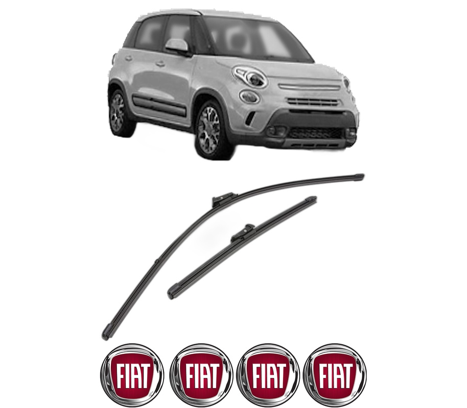 Set stergatoare auto FIAT 500L (351_, 352_) din 2012-2018, pentru parbriz auto, 2 bucati, Valeo Silencio Xtrm, din cauciuc siliconat rezistent, 4 Stickere Auto FIAT