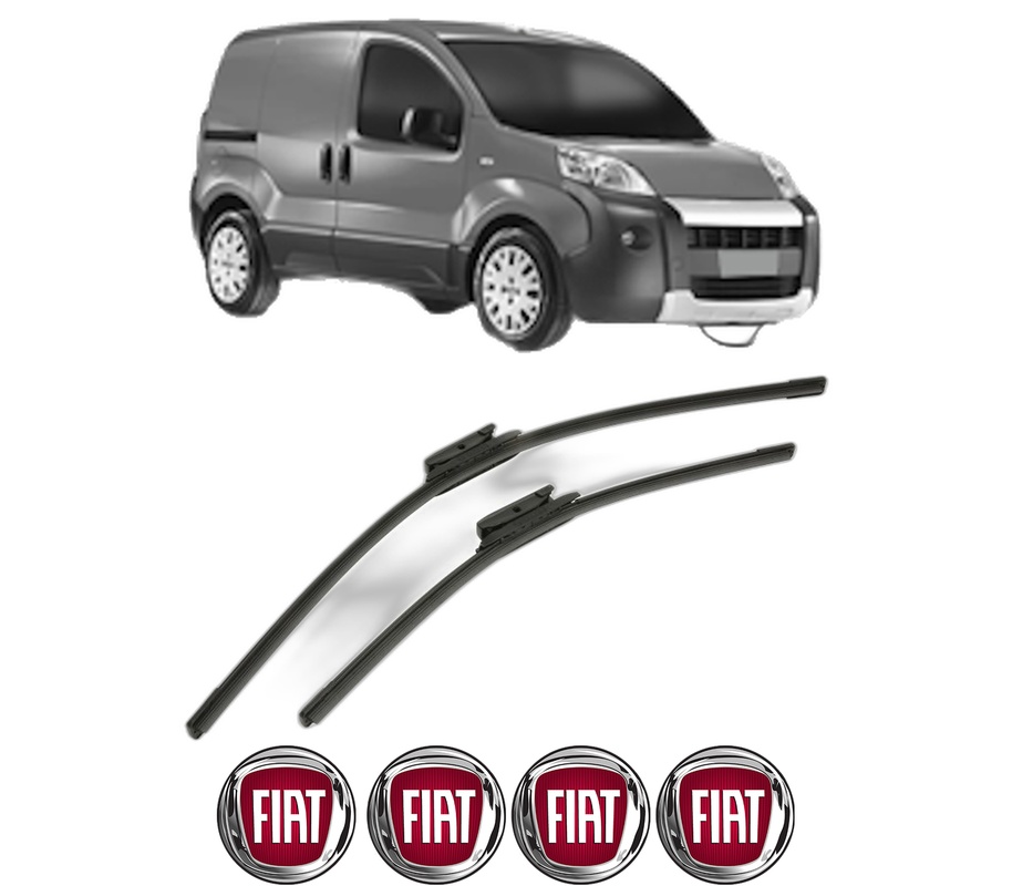 Set stergatoare auto FIAT FIORINO MPV (225_) din 2007-2016, pentru parbriz auto, 2 bucati, Bosch Aerotwin, din cauciuc siliconat rezistent, 4 Stickere Auto FIAT