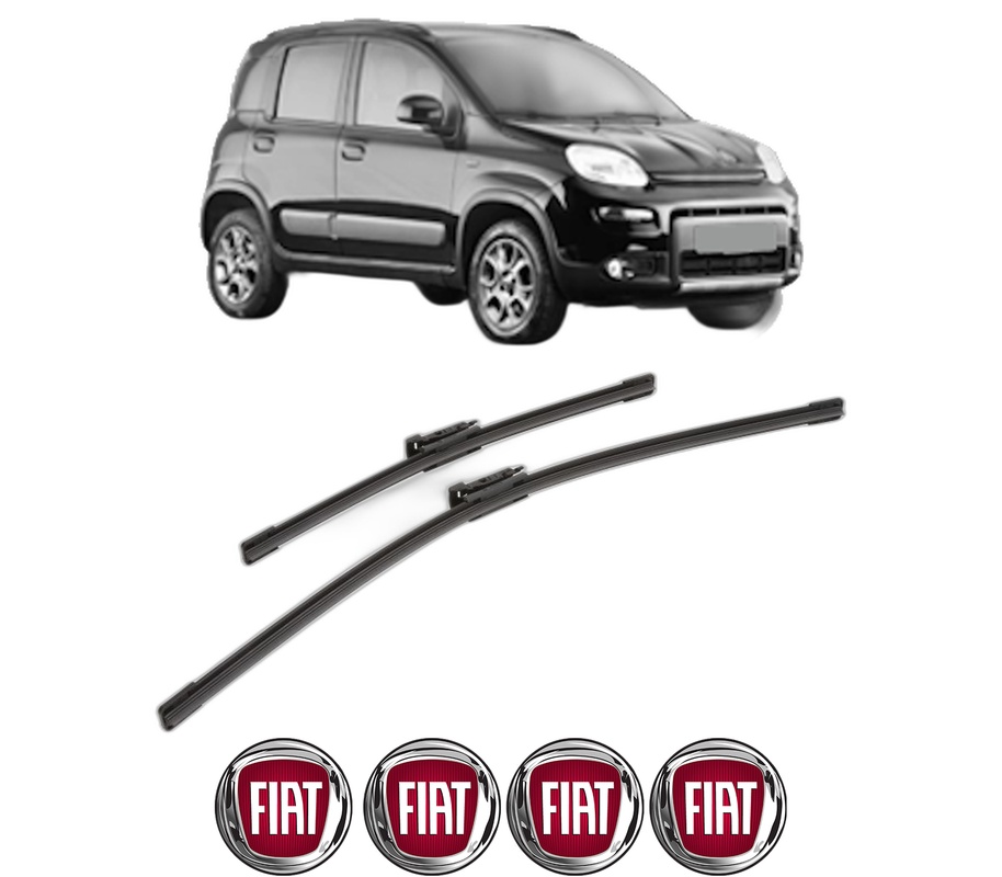 Set stergatoare auto FIAT PANDA VAN (312_, 519_) din 2012-2020, pentru parbriz auto, 2 bucati, Bosch Aerotwin, din cauciuc siliconat rezistent, 4 Stickere Auto FIAT