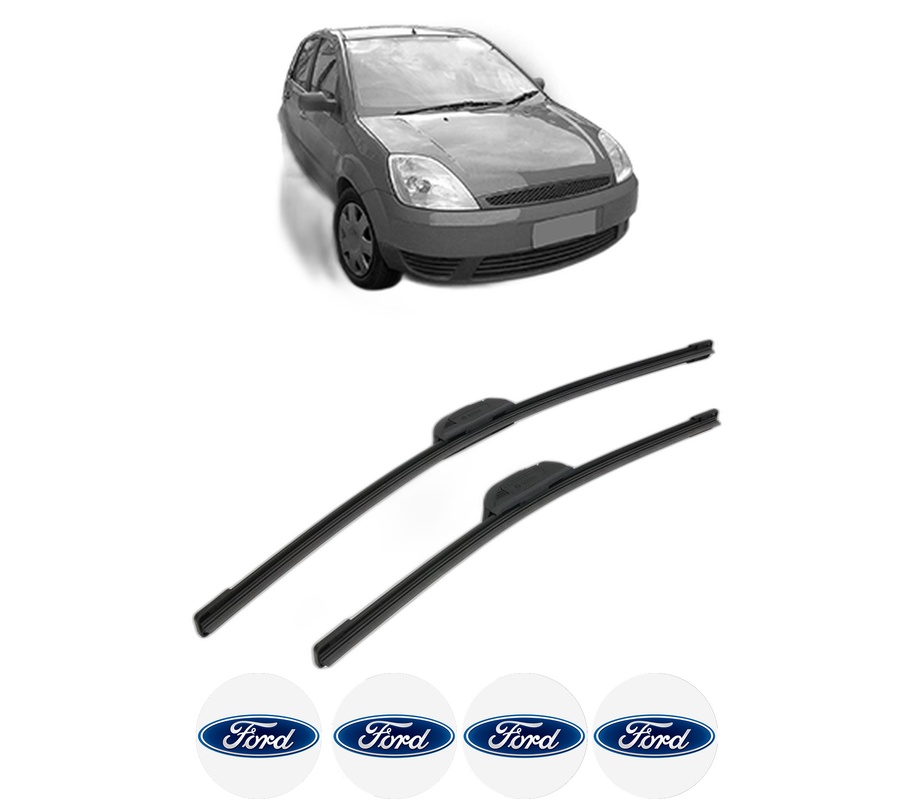 Set stergatoare auto FORD FIESTA V (JH_, JD_) din 2001-2005, pentru parbriz auto, 2 bucati, Bosch Aerotwin Retrofit, din cauciuc siliconat rezistent, 4 Stickere Auto FORD