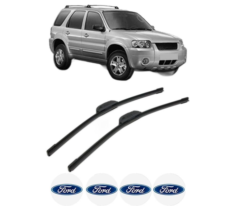 Set stergatoare auto FORD MAVERICK din 2001-2004, pentru parbriz auto, 2 bucati, Bosch Aerotwin Retrofit, din cauciuc siliconat rezistent, 4 Stickere Auto FORD