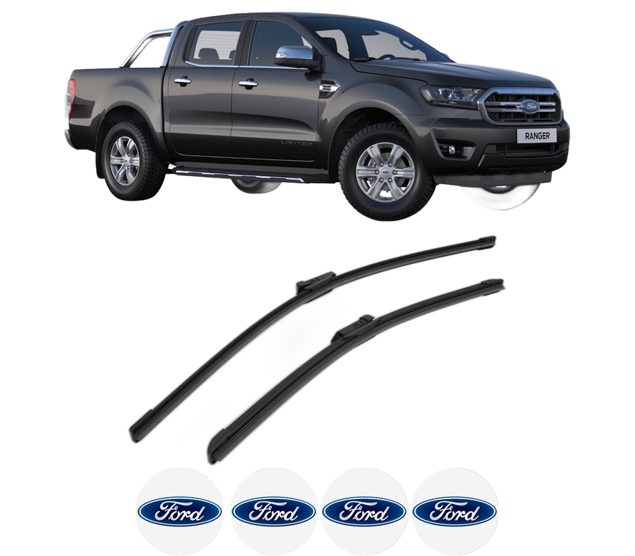 Set stergatoare auto FORD USA RANGER Extended Cab Pickup din 2023, pentru parbriz auto, 2 bucati, Bosch Aerotwin, din cauciuc siliconat rezistent, 4 Stickere Auto FORD USA