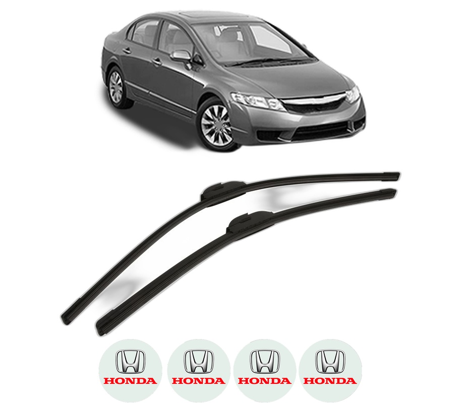 Set stergatoare auto HONDA CIVIC IX Saloon (FB) din 2011-2013, pentru parbriz auto, 2 bucati, Bosch Aerotwin, din cauciuc siliconat rezistent, 4 Stickere Auto HONDA
