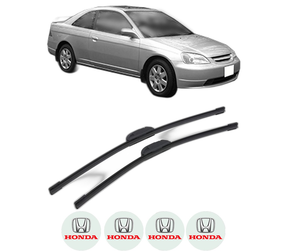 Set stergatoare auto HONDA CIVIC VII Coupe (EM2) din 2001-2005, pentru parbriz auto, 2 bucati, Bosch Aerotwin Retrofit, din cauciuc siliconat rezistent, 4 Stickere Auto HONDA