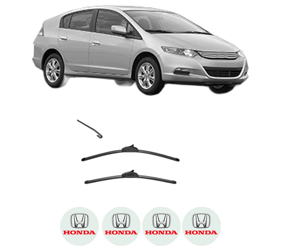Set stergatoare auto HONDA INSIGHT (ZE_) din 2009, pentru parbriz auto, 2 bucati, Valeo Silencio, din cauciuc siliconat rezistent, 4 Stickere Auto HONDA