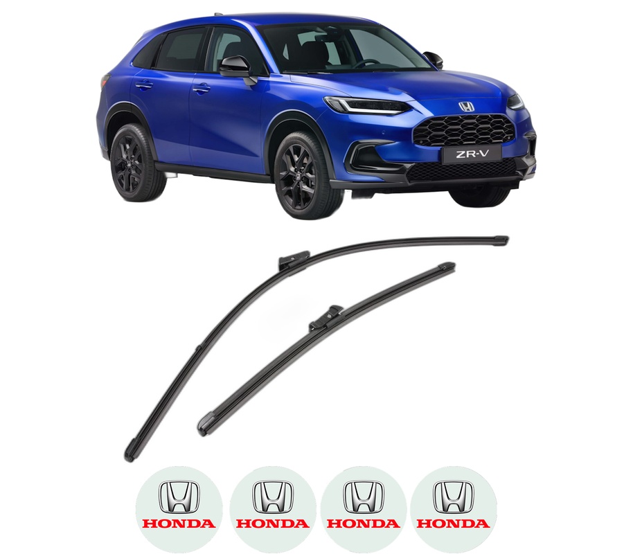 Set stergatoare auto HONDA ZR-V din 2023, pentru parbriz auto, 2 bucati, Valeo Silencio Xtrm, din cauciuc siliconat rezistent, 4 Stickere Auto HONDA