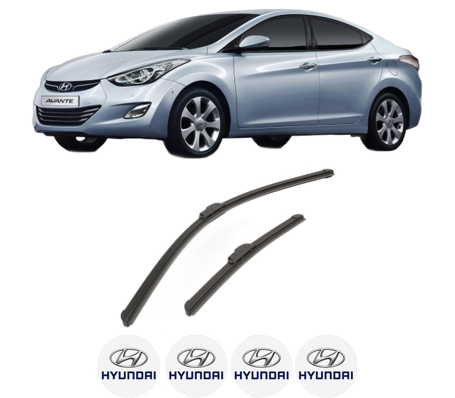 Set stergatoare auto HYUNDAI ELANTRA V Saloon (MD, UD) din 2010-2011, pentru parbriz auto, 2 bucati, Bosch Aerotwin Retrofit, din cauciuc siliconat rezistent, 4 Stickere Auto HYUNDAI