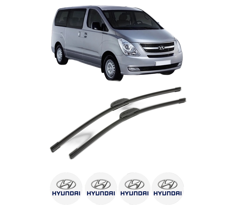 Set stergatoare auto HYUNDAI H-1 Travel (TQ) din 2008-2011, pentru parbriz auto, 2 bucati, Bosch Aerotwin Retrofit, din cauciuc siliconat rezistent, 4 Stickere Auto HYUNDAI