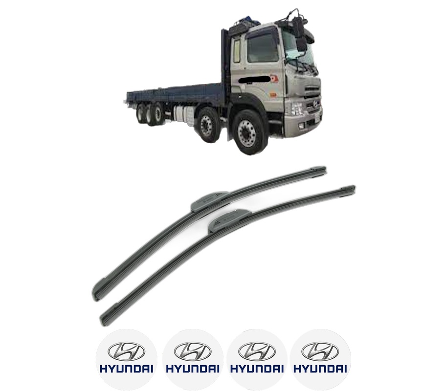 Set stergatoare auto HYUNDAI HD HEAVY din 2006, pentru parbriz auto, 2 bucati, Bosch Aerotwin Retrofit, din cauciuc siliconat rezistent, 4 Stickere Auto HYUNDAI