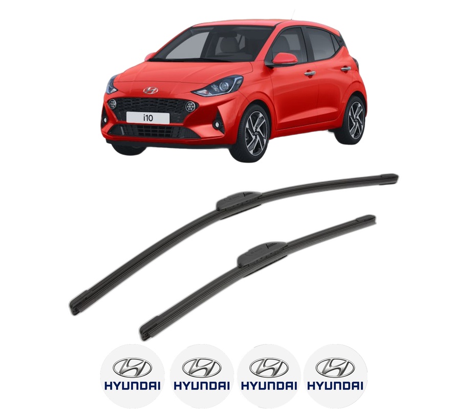Set stergatoare auto HYUNDAI i10 III (AC3, AI3) din 2019-2020, pentru parbriz auto, 2 bucati, Bosch Aerotwin Retrofit, din cauciuc siliconat rezistent, 4 Stickere Auto HYUNDAI