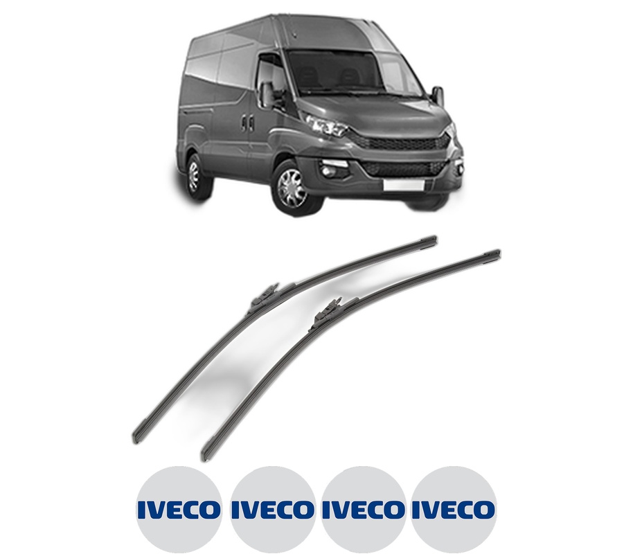 Set stergatoare auto IVECO DAILY VI Van din 2014-2022, pentru parbriz auto, 2 bucati, Bosch Aerotwin, din cauciuc siliconat rezistent, 4 Stickere Auto IVECO