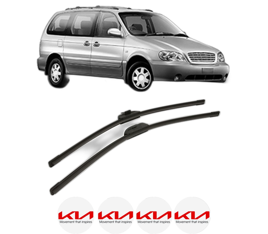 Set stergatoare auto KIA CARNIVAL I (UP) din 1999-2001, pentru parbriz auto, 2 bucati, Bosch Aerotwin Retro Truck, din cauciuc siliconat rezistent, 4 Stickere Auto KIA