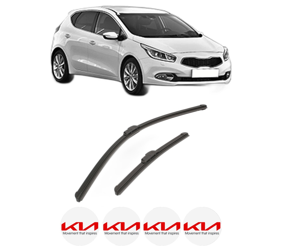 Set stergatoare auto KIA CEE'D (JD) din 2012-2015, pentru parbriz auto, 2 bucati, Bosch Aerotwin Retrofit, din cauciuc siliconat rezistent, 4 Stickere Auto KIA