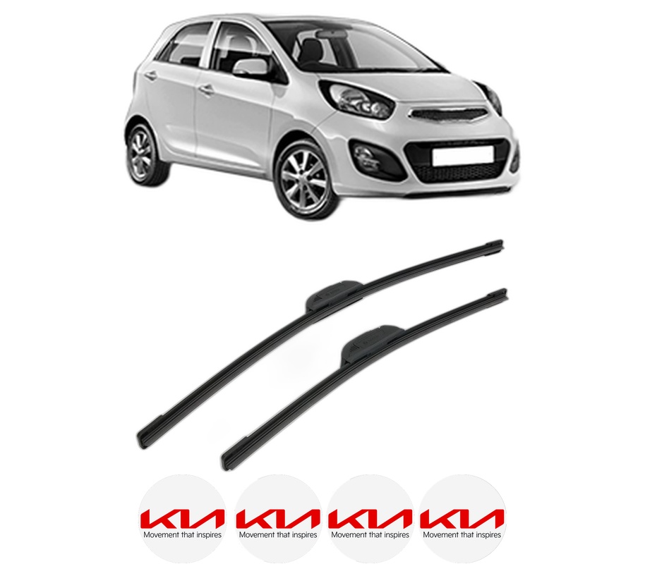 Set stergatoare auto KIA PICANTO II (TA) din 2011-2013, pentru parbriz auto, 2 bucati, Bosch Aerotwin Retrofit, din cauciuc siliconat rezistent, 4 Stickere Auto KIA
