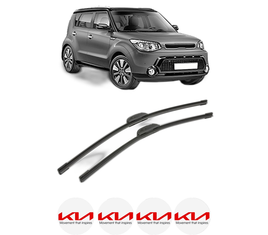Set stergatoare auto KIA SOUL II (PS) din 2014-2018, pentru parbriz auto, 2 bucati, Bosch Aerotwin Retrofit, din cauciuc siliconat rezistent, 4 Stickere Auto KIA