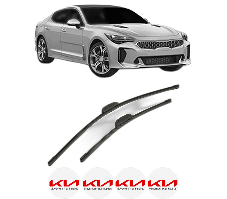 Set stergatoare auto KIA STINGER Hatchback Van (CK) din 2018, pentru parbriz auto, 2 bucati, Bosch Aerotwin Retrofit, din cauciuc siliconat rezistent, 4 Stickere Auto KIA