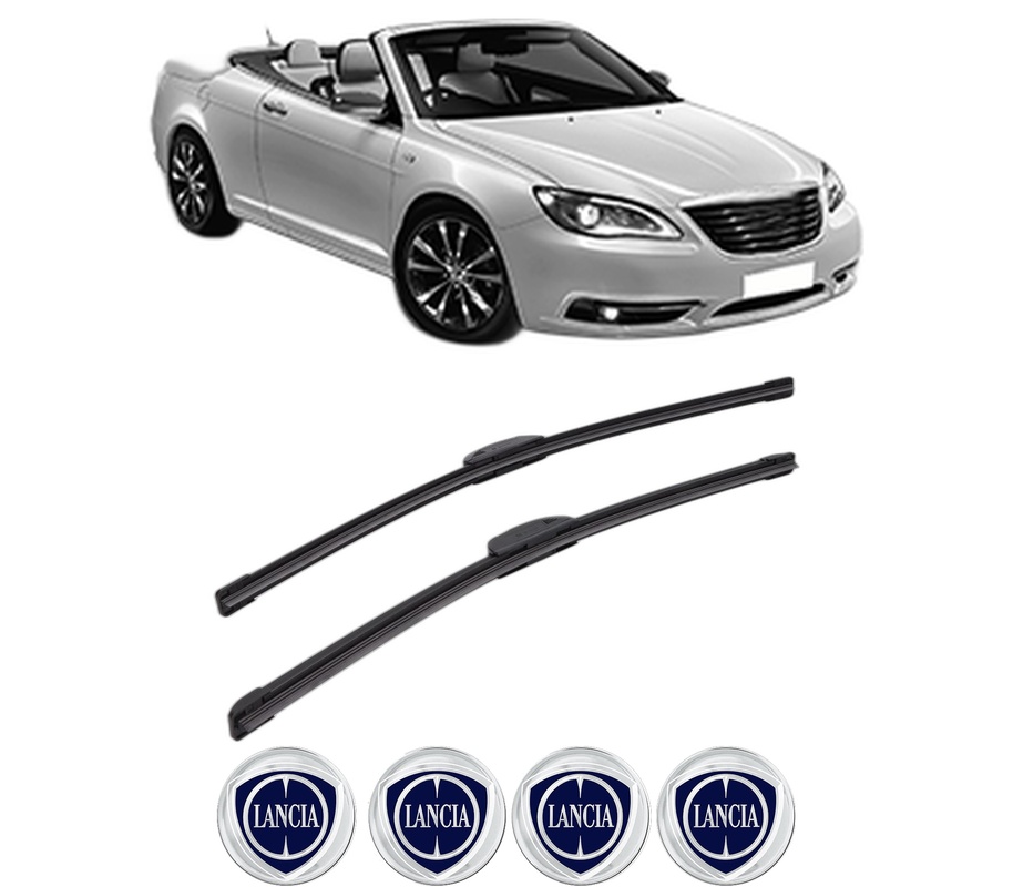 Set stergatoare auto LANCIA FLAVIA Convertible (JS_) din 2012, pentru parbriz auto, 2 bucati, Bosch Aerotwin Retrofit, din cauciuc siliconat rezistent, 4 Stickere Auto LANCIA
