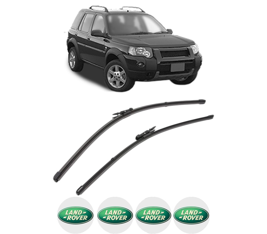 Set stergatoare auto LAND ROVER FREELANDER 2 (L359) din 2006-2014, pentru parbriz auto, 2 bucati, Valeo Silencio Xtrm, din cauciuc siliconat rezistent, 4 Stickere Auto LAND ROVER
