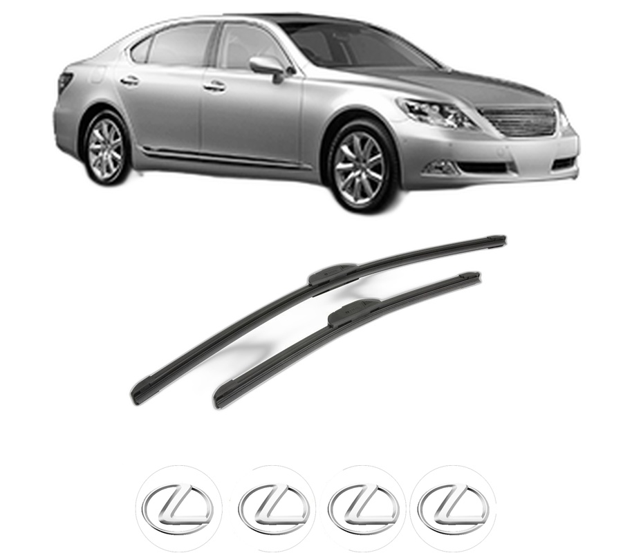 Set stergatoare auto LEXUS LS (_F4_) din 2006-2012, pentru parbriz auto, 2 bucati, Bosch Aerotwin Retrofit, din cauciuc siliconat rezistent, 4 Stickere Auto LEXUS