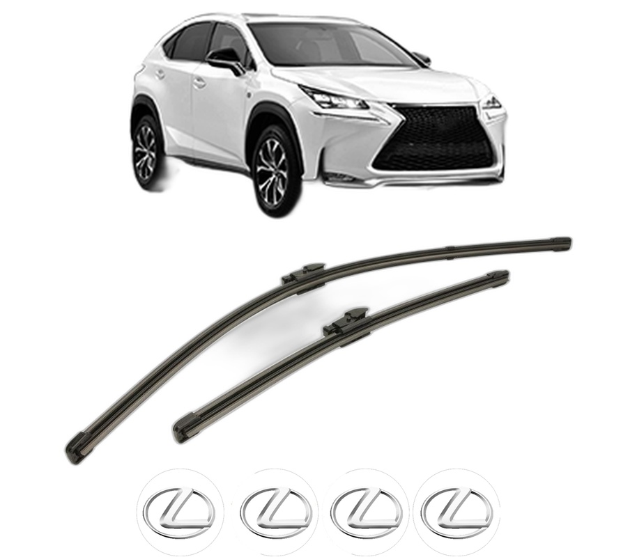 Set stergatoare auto LEXUS NX (_Z1_) din 2014-2018, pentru parbriz auto, 2 bucati, Valeo Silencio Xtrm, din cauciuc siliconat rezistent, 4 Stickere Auto LEXUS