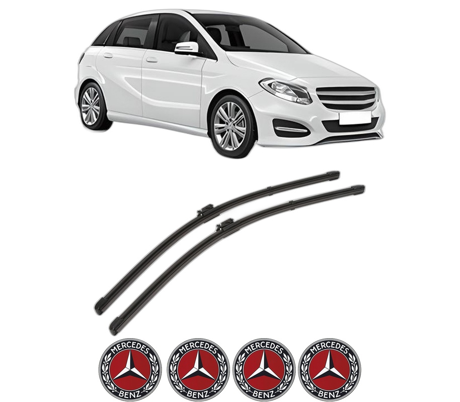 Set stergatoare auto MERCEDES-BENZ B-CLASS Sports Tourer (W246, W242) din 2011-2018, pentru parbriz auto, 2 bucati, Valeo Silencio Xtrm, din cauciuc siliconat rezistent, 4 Stickere Auto MERCEDES-BENZ