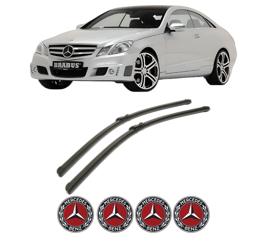 Set stergatoare auto MERCEDES-BENZ E-CLASS Coupe (C207) din 2009-2016, pentru parbriz auto, 2 bucati, Bosch Aerotwin, din cauciuc siliconat rezistent, 4 Stickere Auto MERCEDES-BENZ