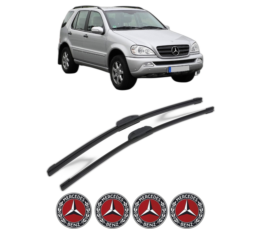 Set stergatoare auto MERCEDES-BENZ M-CLASS (W163) din 1998-2005, pentru parbriz auto, 2 bucati, Bosch Aerotwin Retrofit, din cauciuc siliconat rezistent, 4 Stickere Auto MERCEDES-BENZ