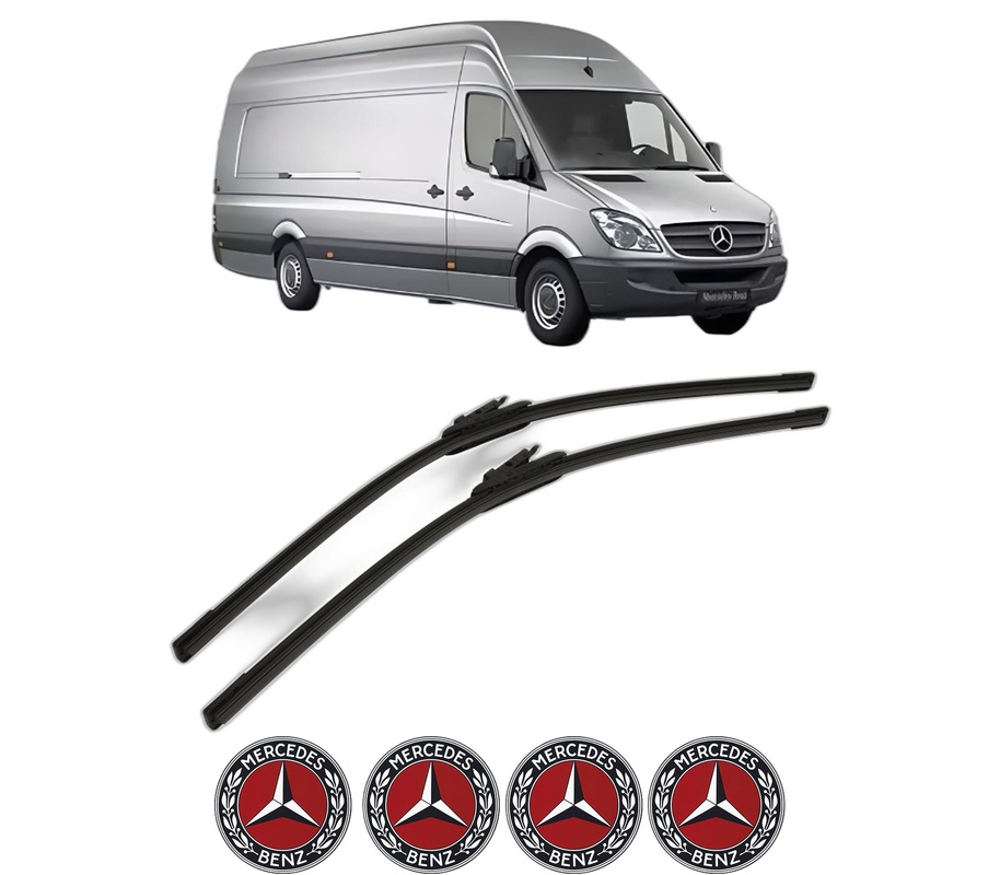 Set stergatoare auto MERCEDES-BENZ SPRINTER 5-t Van (B906) din 2006-2018, pentru parbriz auto, 2 bucati, Bosch Aerotwin, din cauciuc siliconat rezistent, 4 Stickere Auto MERCEDES-BENZ