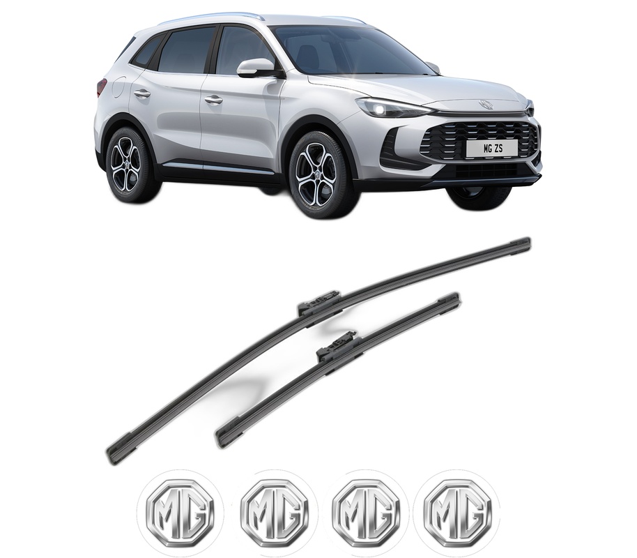 Set stergatoare auto MG MG ZS SUV (AZS1) din 2017-2021, pentru parbriz auto, 2 bucati, Bosch Aerotwin, din cauciuc siliconat rezistent, 4 Stickere Auto MG