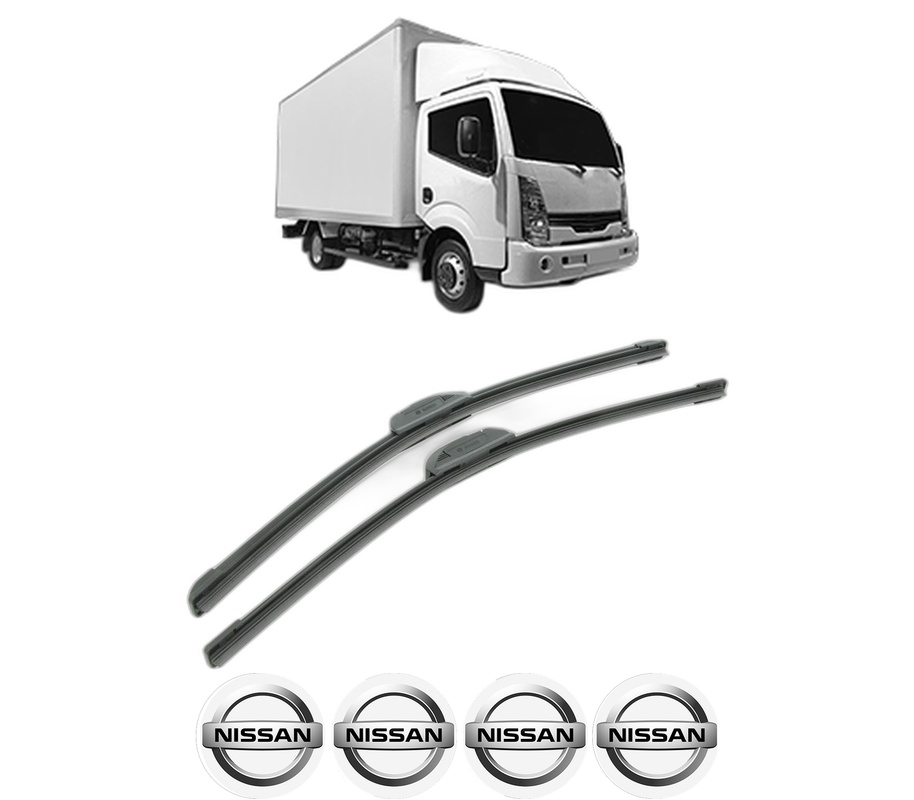 Set stergatoare auto NISSAN NT400 CABSTAR (F24M) din 2014-2016, pentru parbriz auto, 2 bucati, Bosch Aerotwin Retrofit, din cauciuc siliconat rezistent, 4 Stickere Auto NISSAN
